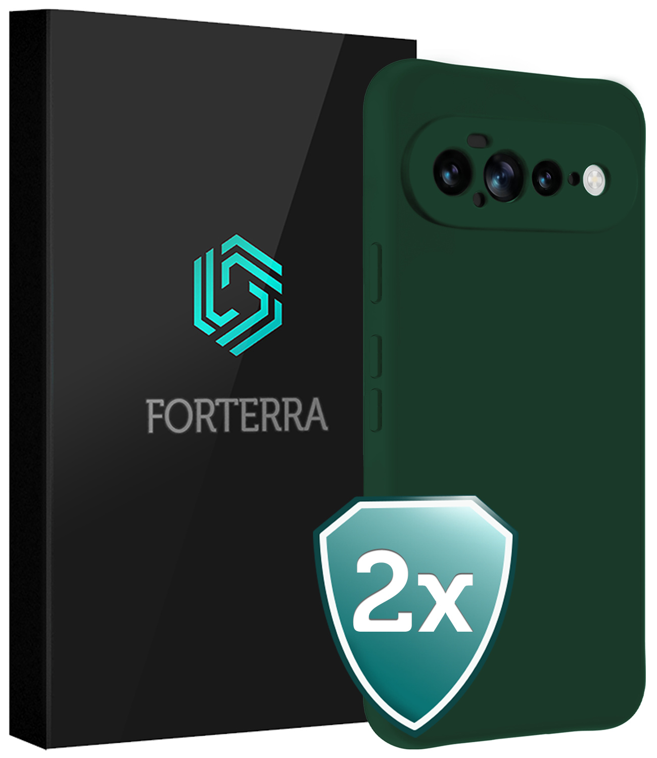 Forterra Forterra Google Pixel 11 Pro XL Hoesje Siliconen - Donkergroen - 2 PACK