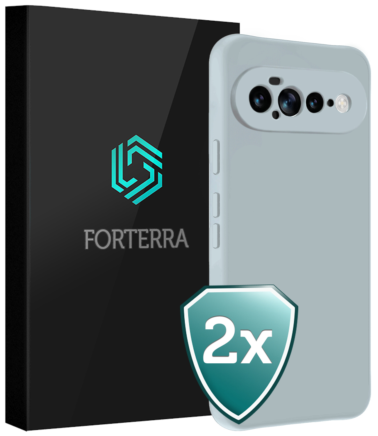 Forterra Forterra Google Pixel 11 Pro XL Hoesje Siliconen - Lichtblauw - 2 PACK