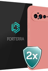 Forterra Forterra Google Pixel 11 Pro XL Hoesje Siliconen - Lichtroze - 2 PACK