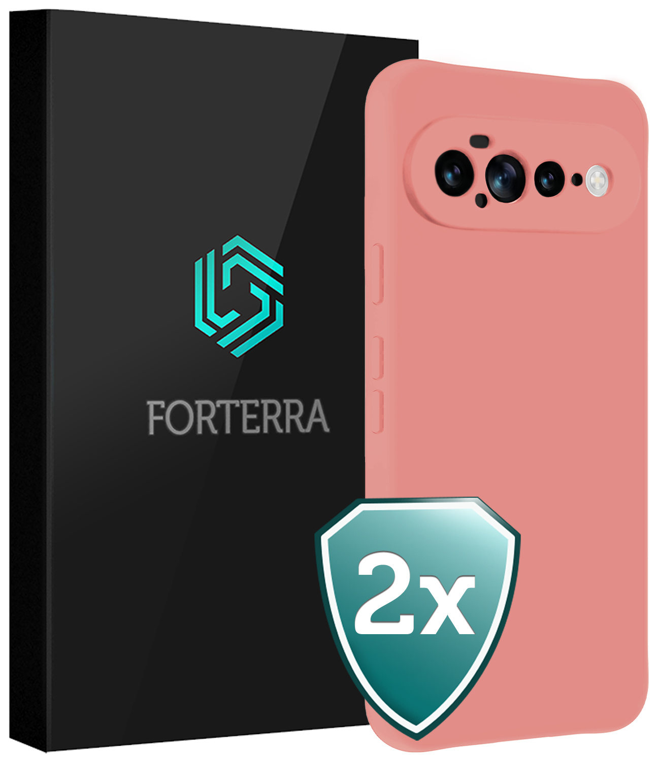 Forterra Forterra Google Pixel 11 Pro XL Hoesje Siliconen - Lichtroze - 2 PACK