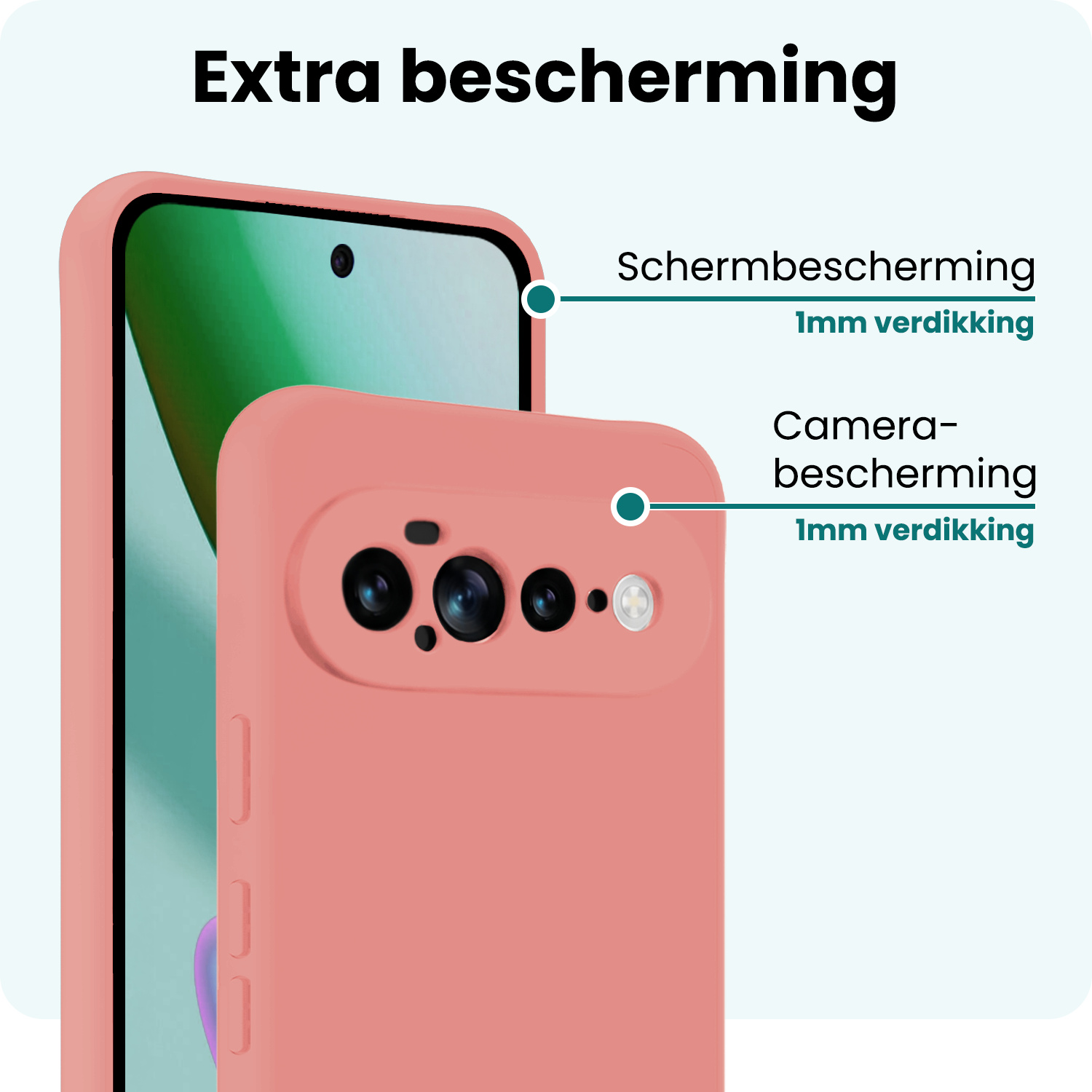 Forterra Forterra Google Pixel 11 Pro XL Hoesje Siliconen - Lichtroze - 2 PACK