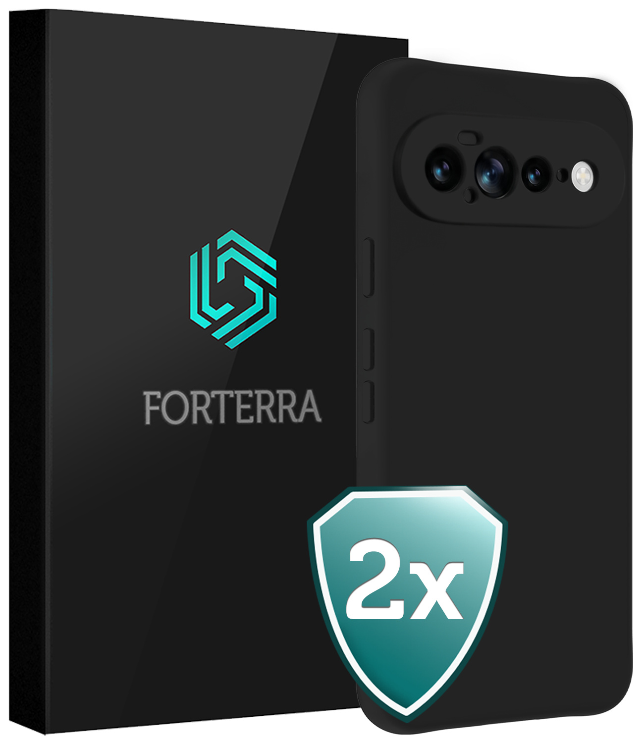 Forterra Forterra Google Pixel 11 Pro XL Hoesje Siliconen - Zwart - 2 PACK