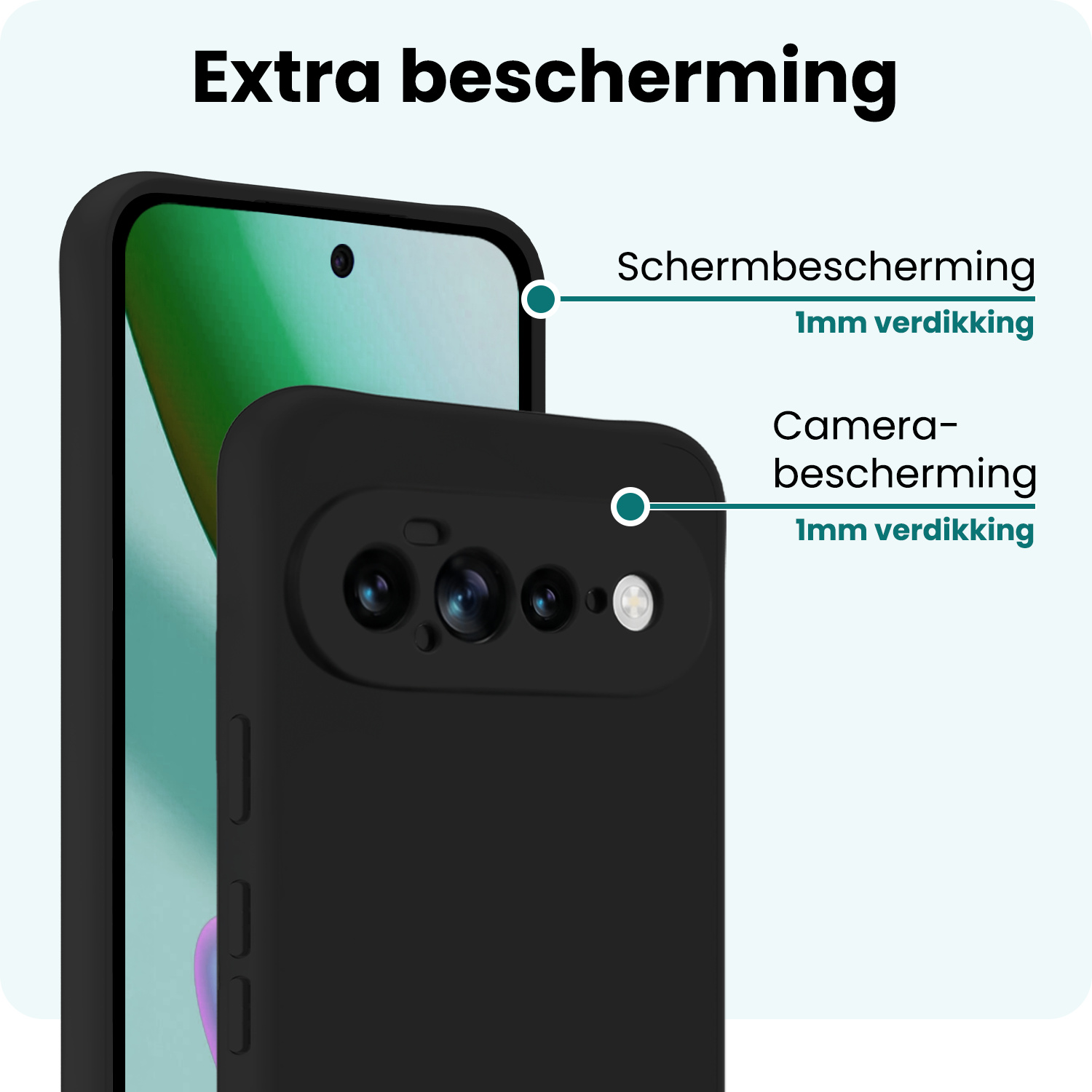 Forterra Forterra Google Pixel 11 Pro XL Hoesje Siliconen - Zwart - 2 PACK