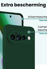 Forterra Forterra Google Pixel 11 Pro XL Hoesje Siliconen Met 2x Screenprotector - Donkergroen