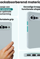 Forterra Forterra Google Pixel 11 Pro XL Hoesje Siliconen Met 2x Screenprotector - Lichtblauw