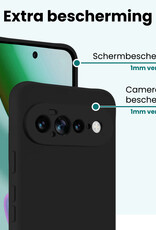 Forterra Forterra Google Pixel 11 Pro XL Hoesje Siliconen Met 2x Screenprotector - Zwart