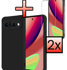 NoXx NoXx Google Pixel 11 Hoesje Siliconen Met 2x Screenprotector - Zwart