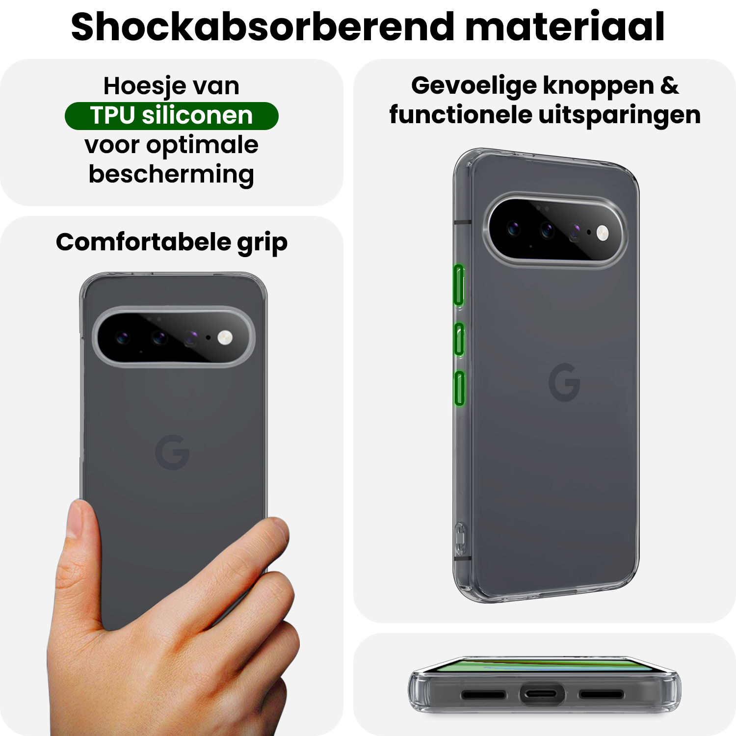 BASEY. BASEY. Google Pixel 11 Pro Hoesje Siliconen - Transparant - 2 PACK