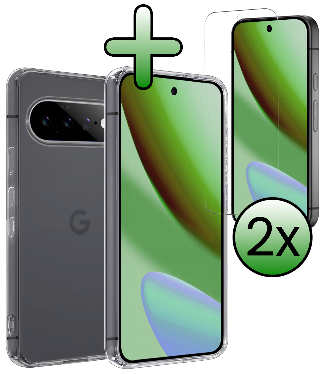 BASEY. BASEY. Google Pixel 11 Pro Hoesje Siliconen Met 2x Screenprotector - Transparant