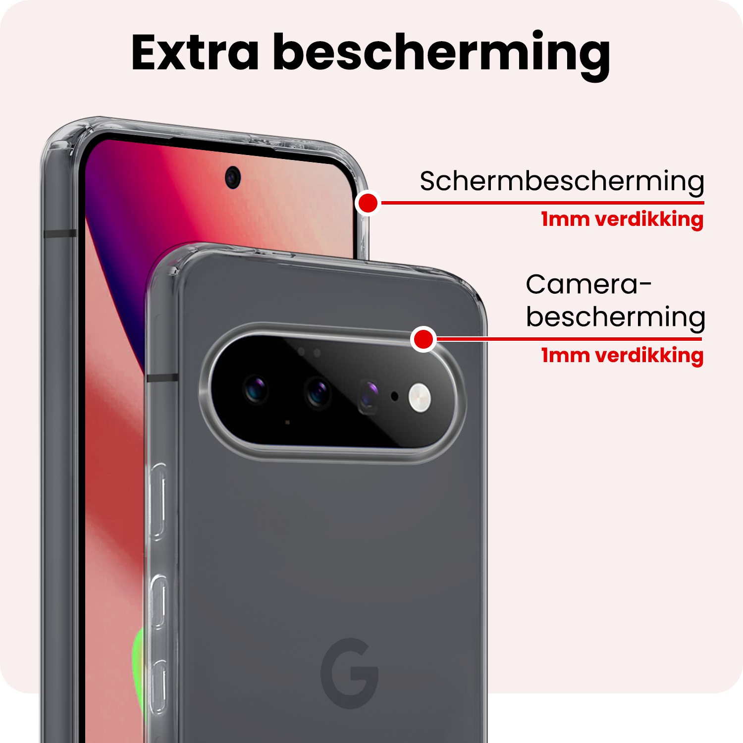 NoXx NoXx Google Pixel 11 Hoesje Siliconen Met Screenprotector - Transparant