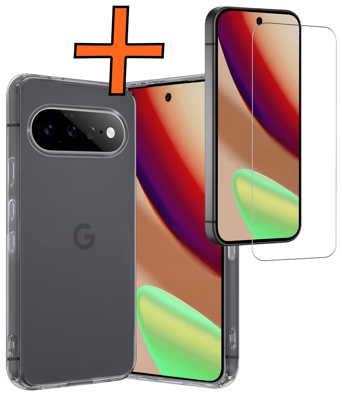 Nomfy Nomfy Google Pixel 11 Pro Hoesje Siliconen Met Screenprotector - Transparant