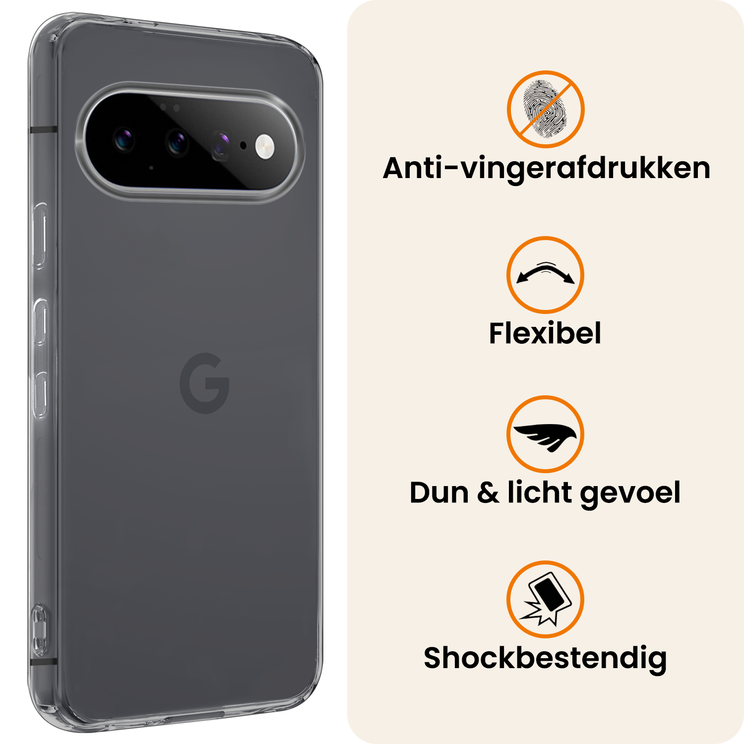 Nomfy Nomfy Google Pixel 11 Pro Hoesje Siliconen Met Screenprotector - Transparant