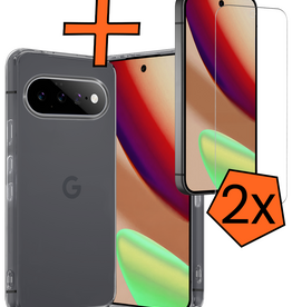 Nomfy Nomfy Google Pixel 11 Pro Hoesje Siliconen Met 2x Screenprotector - Transparant