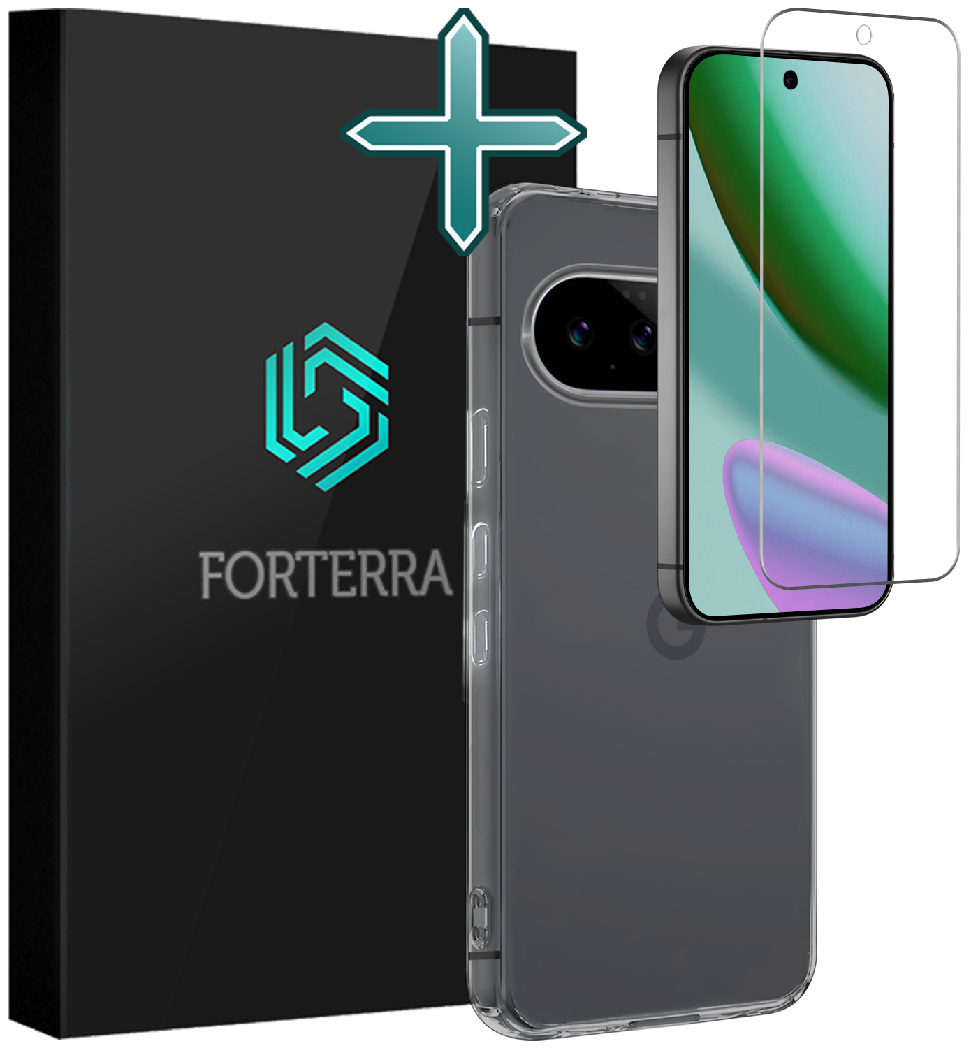 Forterra Forterra Google Pixel 11 Hoesje Siliconen Met Screenprotector - Transparant