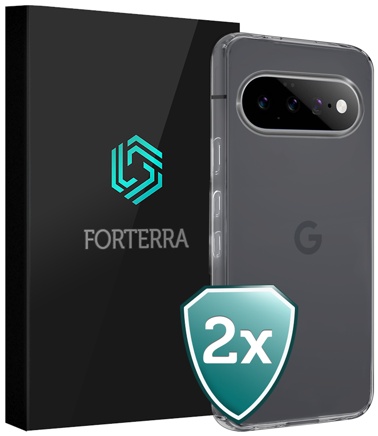 Forterra Forterra Google Pixel 11 Pro Hoesje Siliconen - Transparant - 2 PACK