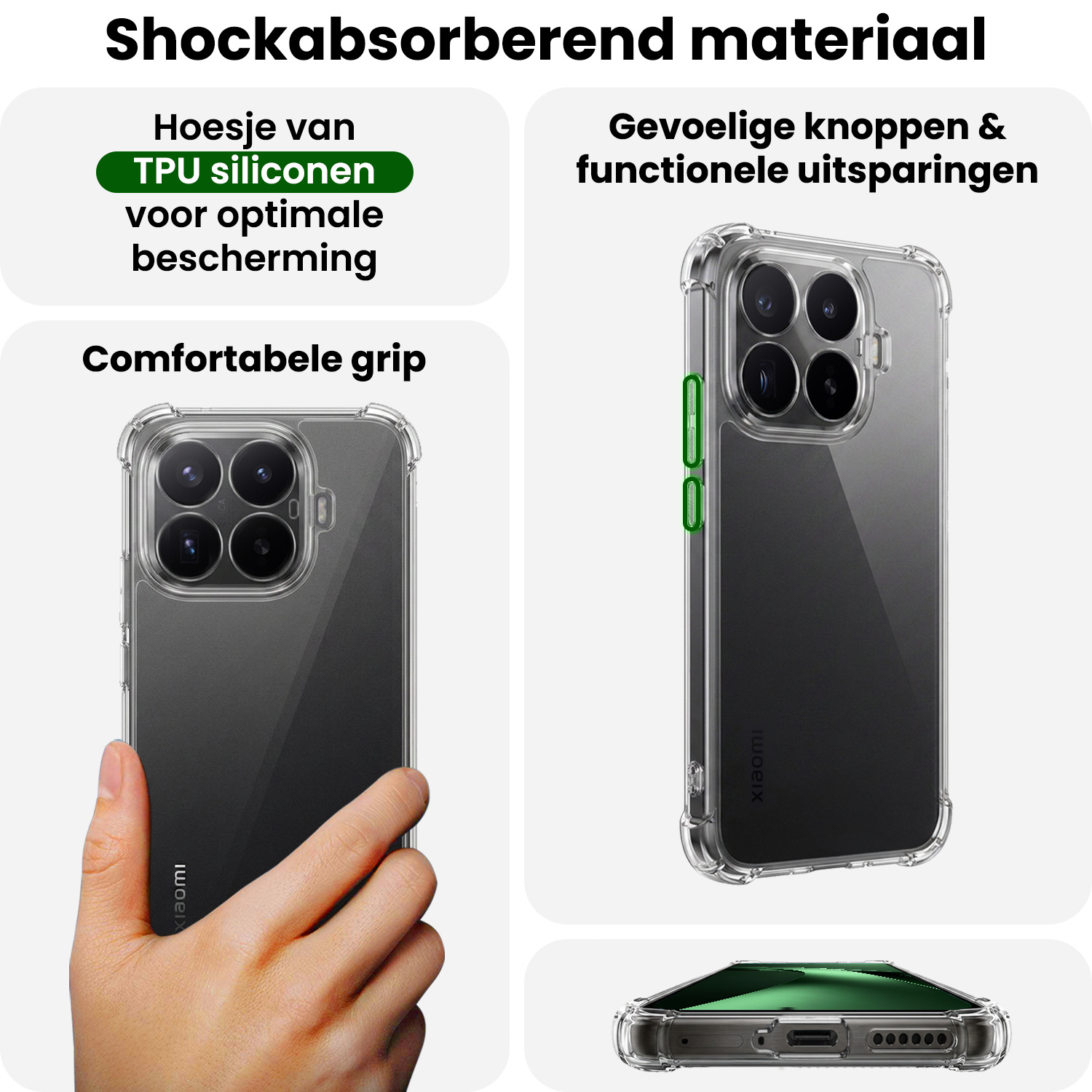 BASEY. BASEY. Xiaomi 17T Hoesje Shockproof Met 2x Screenprotector
