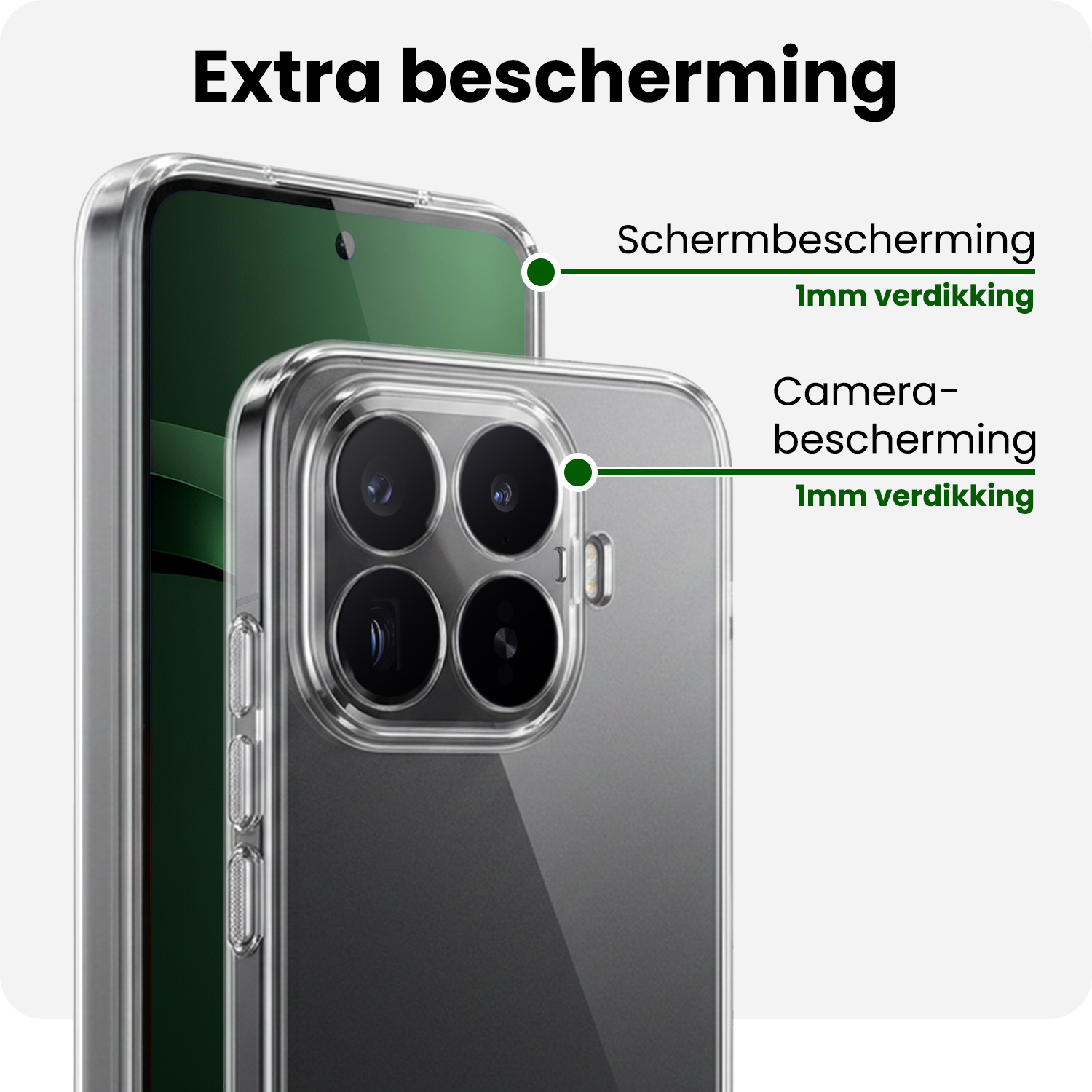 BASEY. BASEY. Xiaomi 17T Hoesje Siliconen Met Screenprotector - Transparant