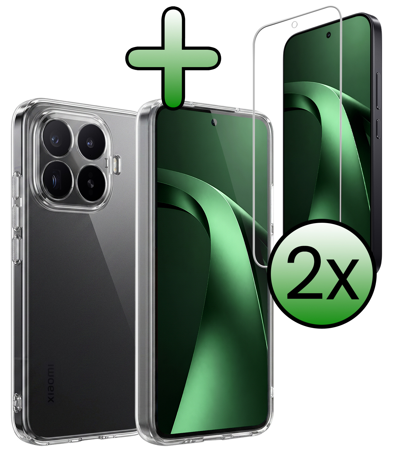 BASEY. BASEY. Xiaomi 17T Hoesje Siliconen Met 2x Screenprotector - Transparant