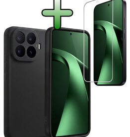 BASEY. BASEY. Xiaomi 17T Hoesje Siliconen Met Screenprotector - Zwart