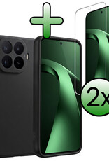 BASEY. BASEY. Xiaomi 17T Hoesje Siliconen Met 2x Screenprotector - Zwart