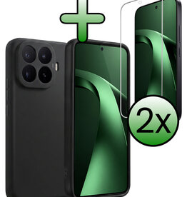 BASEY. BASEY. Xiaomi 17T Hoesje Siliconen Met 2x Screenprotector - Zwart