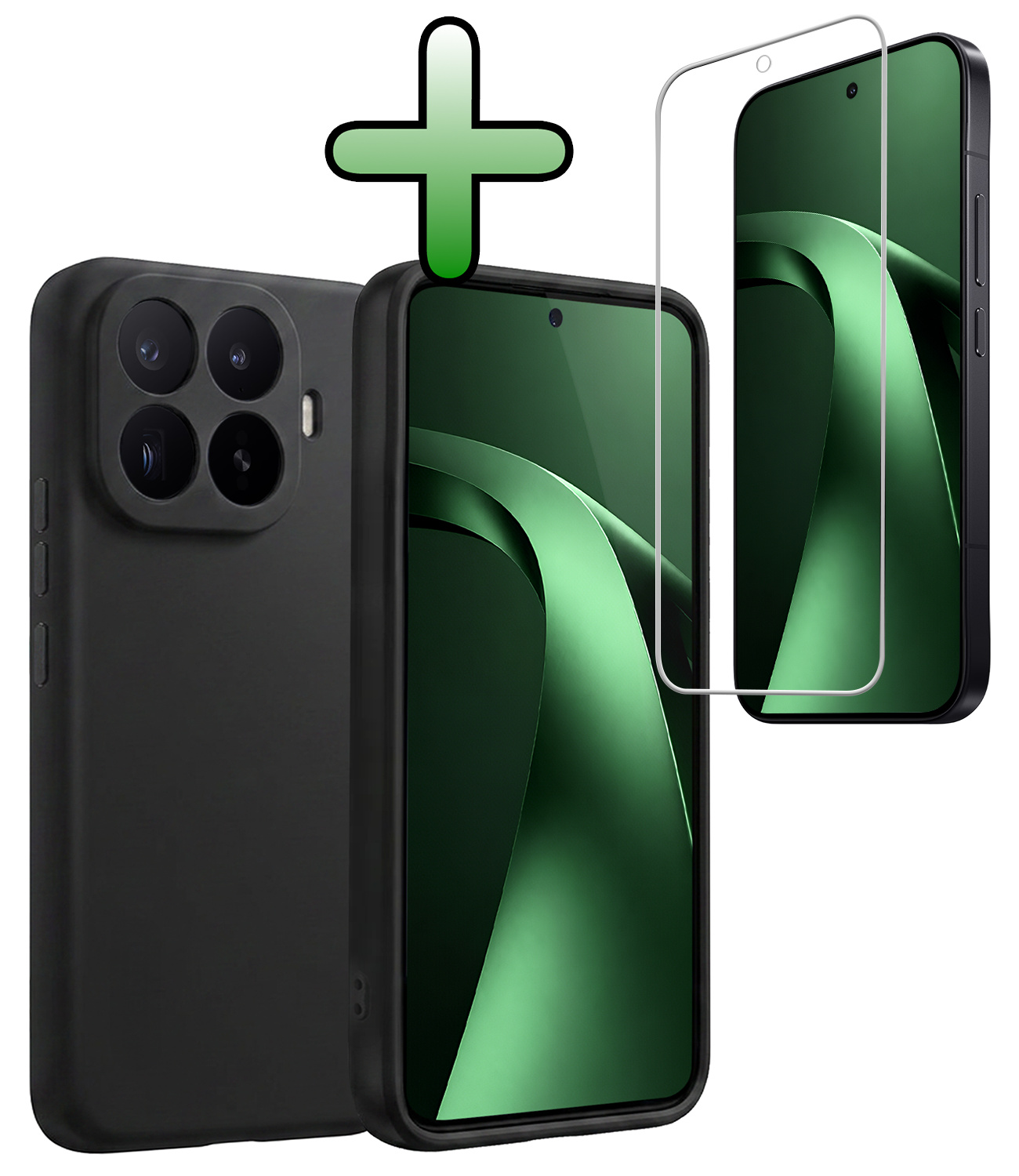 BASEY. BASEY. Xiaomi 17T Pro Hoesje Siliconen Met Screenprotector - Zwart