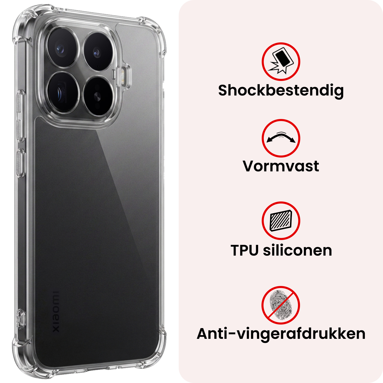 NoXx NoXx Xiaomi 17T Hoesje Shockproof - Transparant