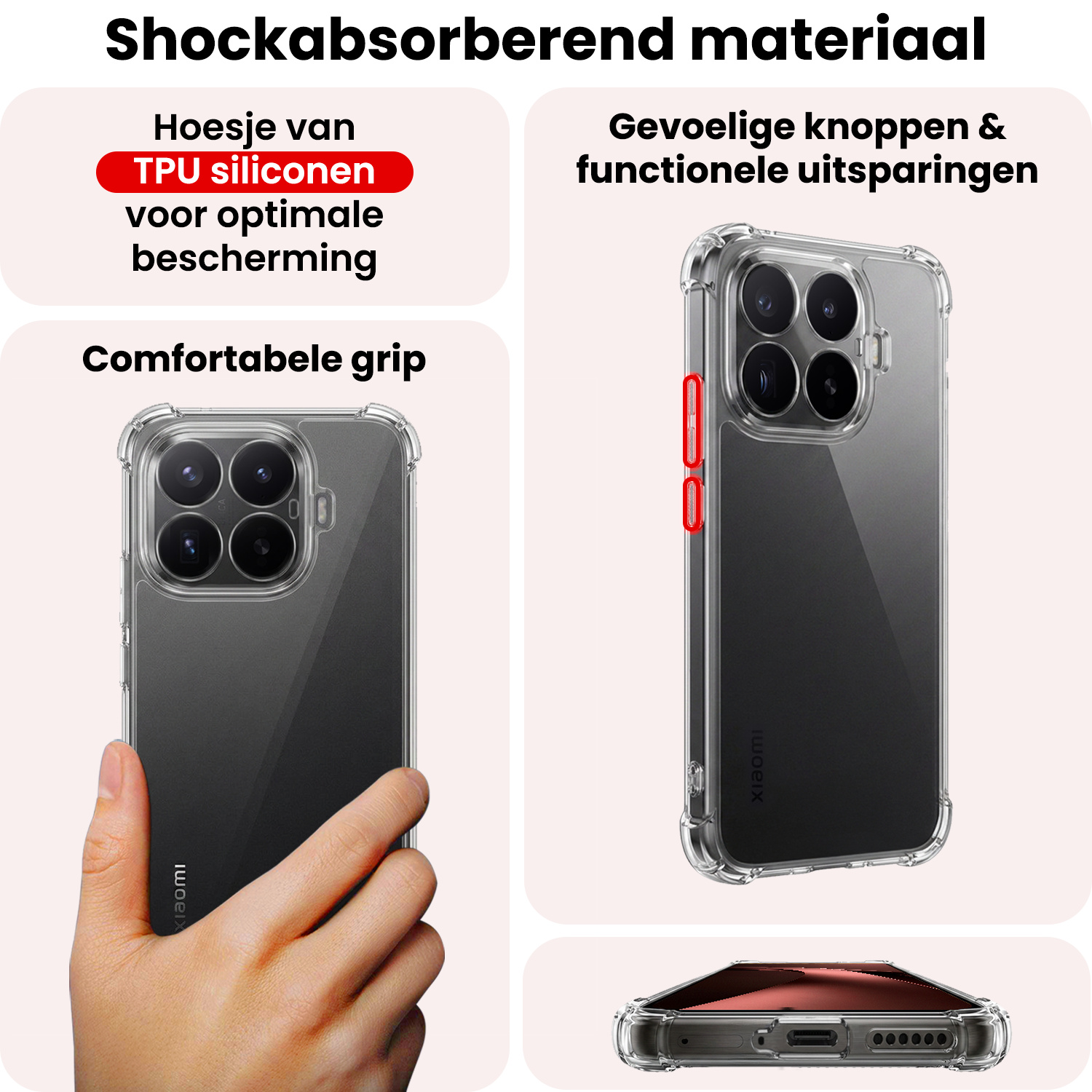 NoXx NoXx Xiaomi 17T Hoesje Shockproof - Transparant - 2 PACK