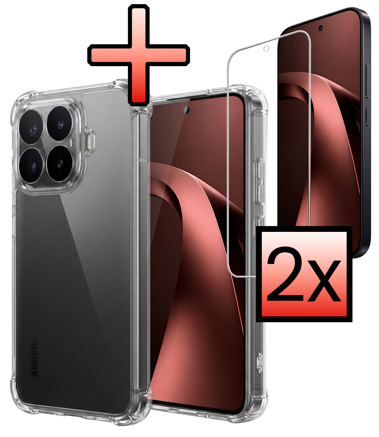 NoXx NoXx Xiaomi 17T Hoesje Shockproof Met 2x Screenprotector
