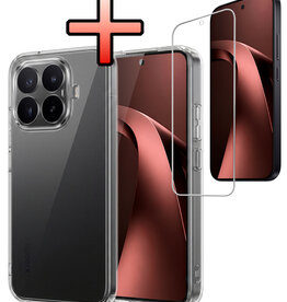 NoXx NoXx Xiaomi 17T Hoesje Siliconen Met Screenprotector - Transparant