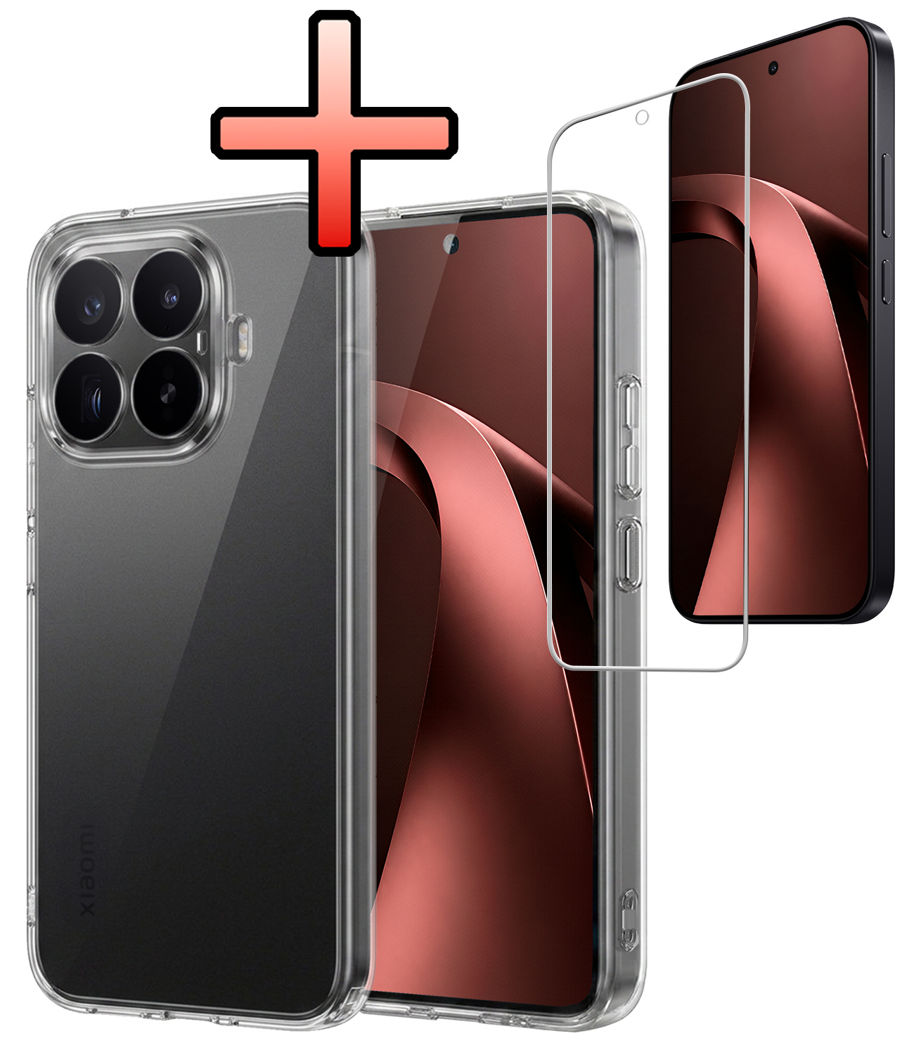 NoXx NoXx Xiaomi 17T Hoesje Siliconen Met Screenprotector - Transparant