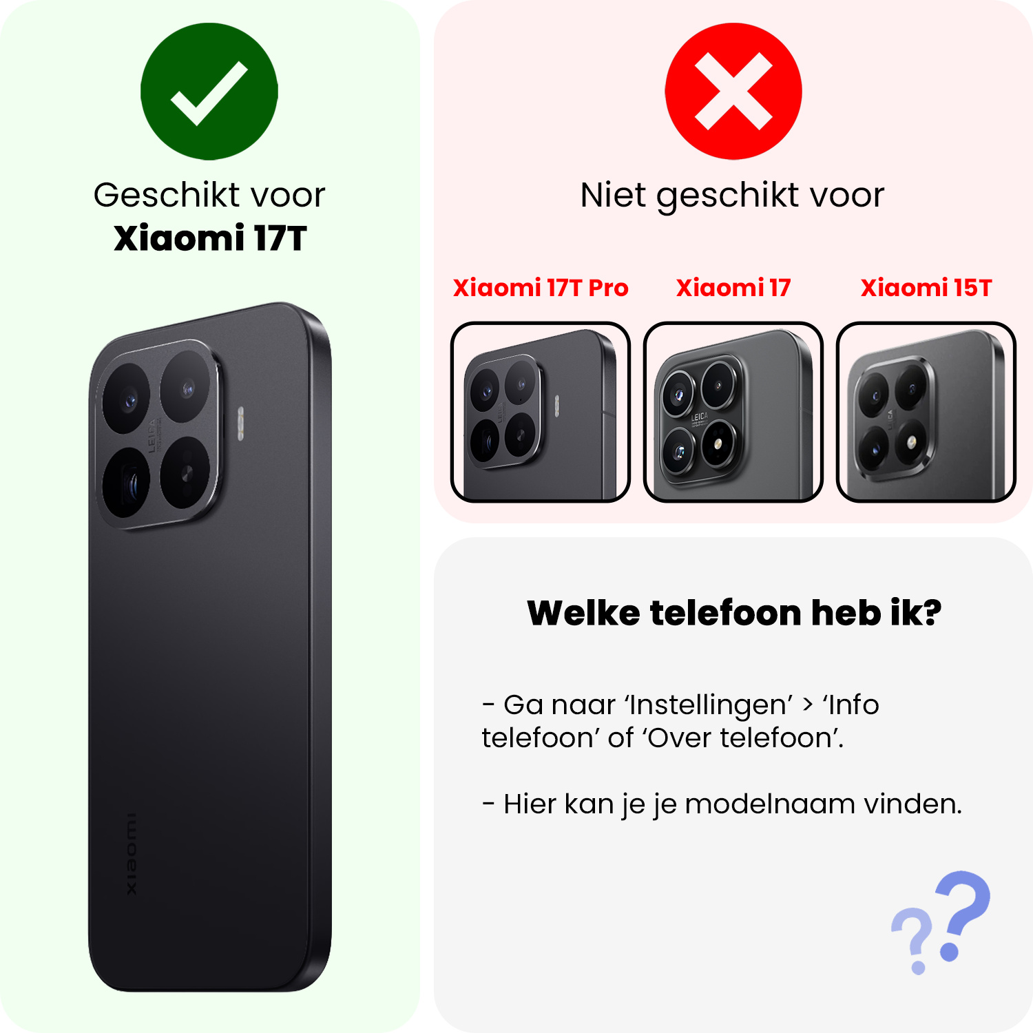 NoXx NoXx Xiaomi 17T Hoesje Siliconen Met Screenprotector - Zwart