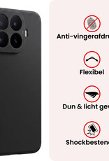 NoXx NoXx Xiaomi 17T Hoesje Siliconen Met Screenprotector - Zwart