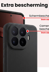 NoXx NoXx Xiaomi 17T Hoesje Siliconen Met Screenprotector - Zwart