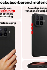 NoXx NoXx Xiaomi 17T Hoesje Siliconen Met Screenprotector - Zwart