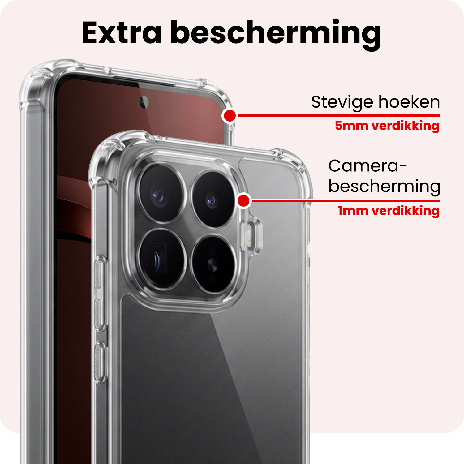 NoXx NoXx Xiaomi 17T Pro Hoesje Shockproof - Transparant