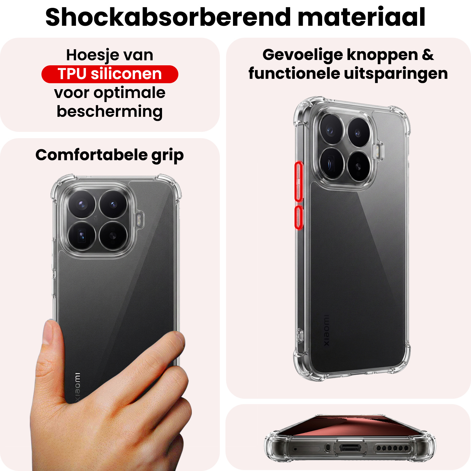 NoXx NoXx Xiaomi 17T Pro Hoesje Shockproof - Transparant