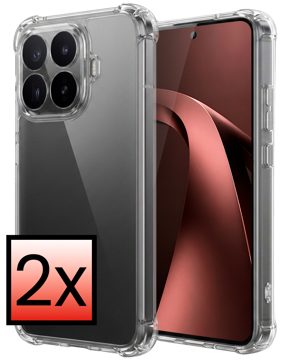 NoXx NoXx Xiaomi 17T Pro Hoesje Shockproof - Transparant - 2 PACK