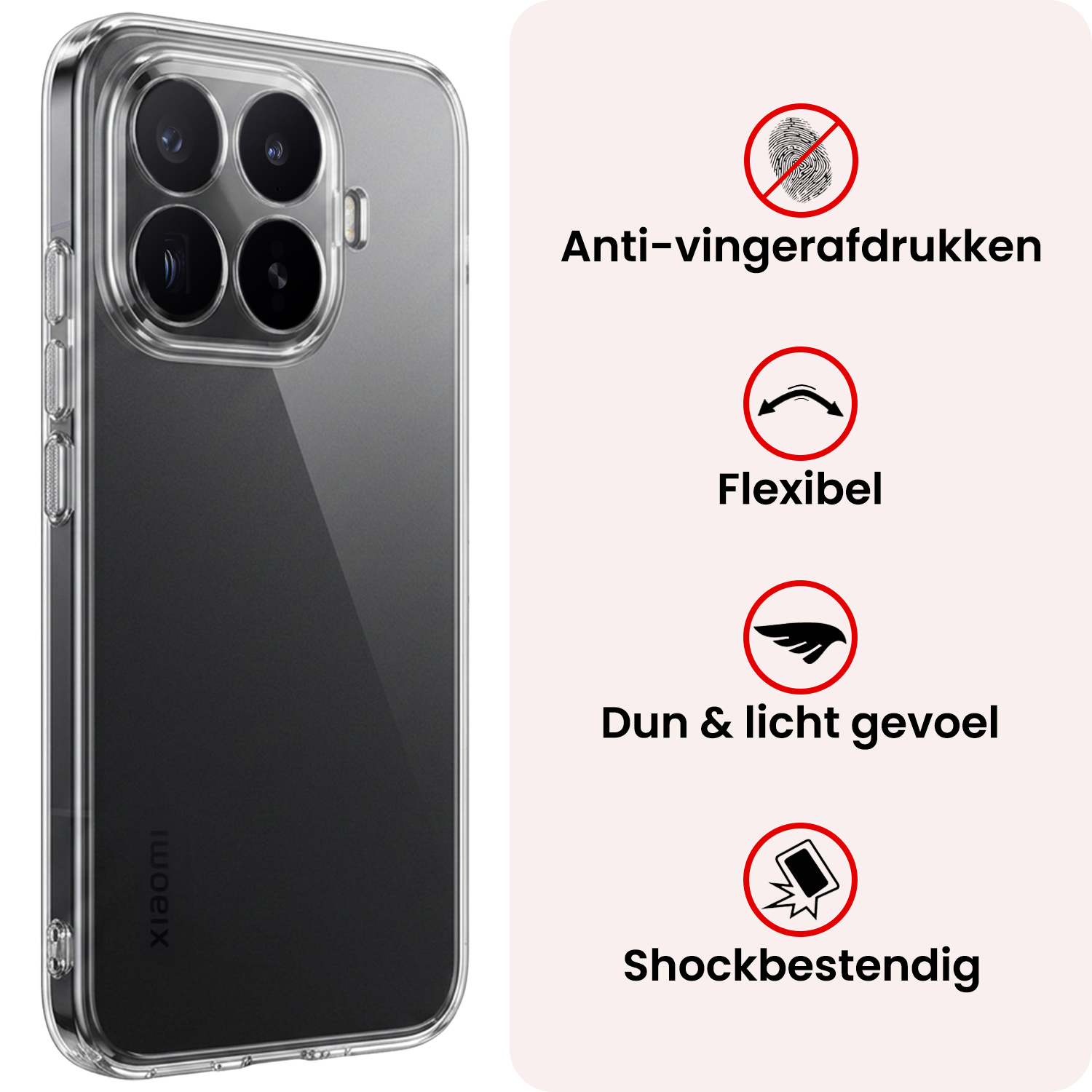 NoXx NoXx Xiaomi 17T Pro Hoesje Siliconen - Transparant - 2 PACK