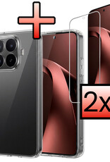 NoXx NoXx Xiaomi 17T Pro Hoesje Siliconen Met 2x Screenprotector - Transparant