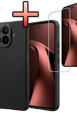 NoXx NoXx Xiaomi 17T Pro Hoesje Siliconen Met Screenprotector - Zwart