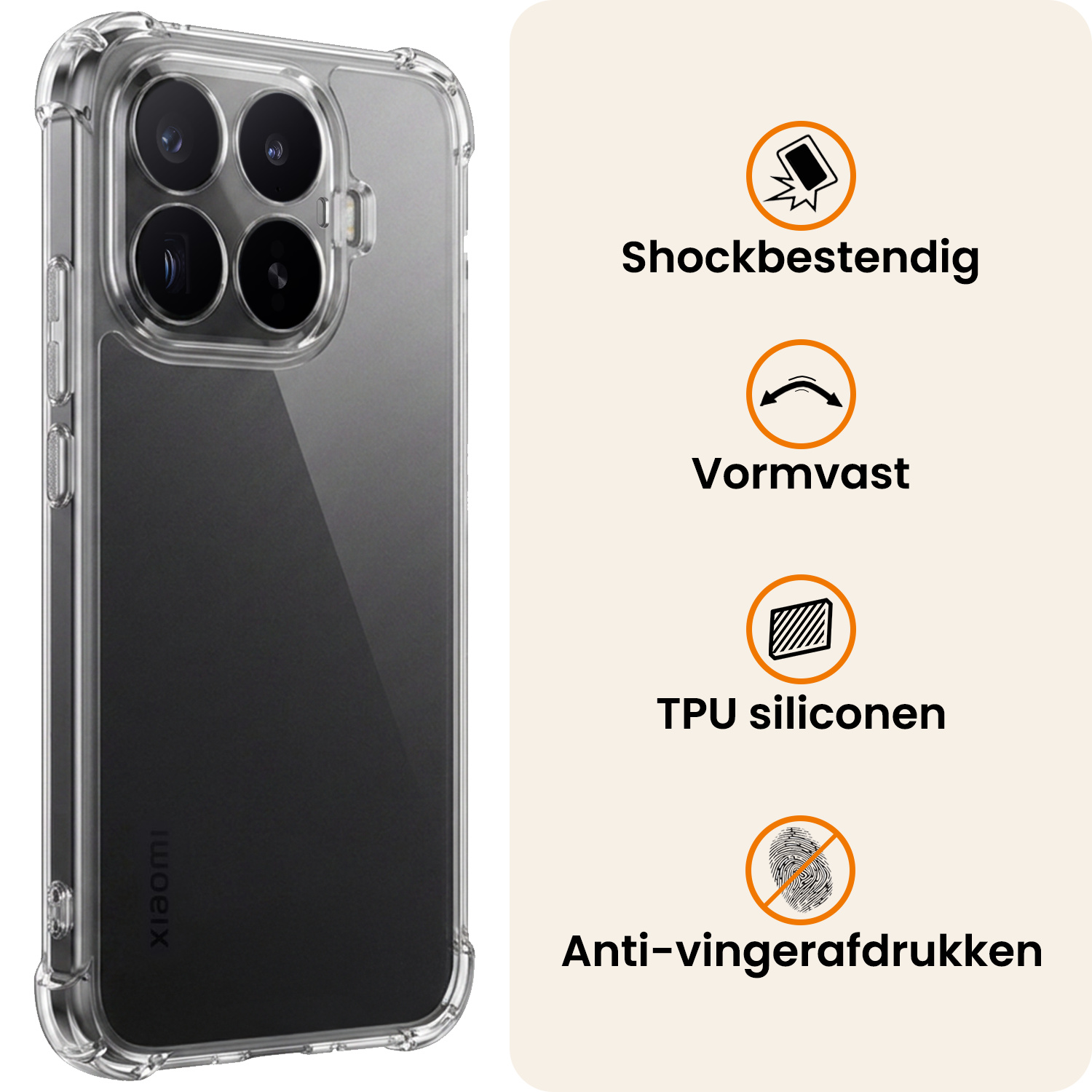 Nomfy Nomfy Xiaomi 17T Hoesje Shockproof - Transparant