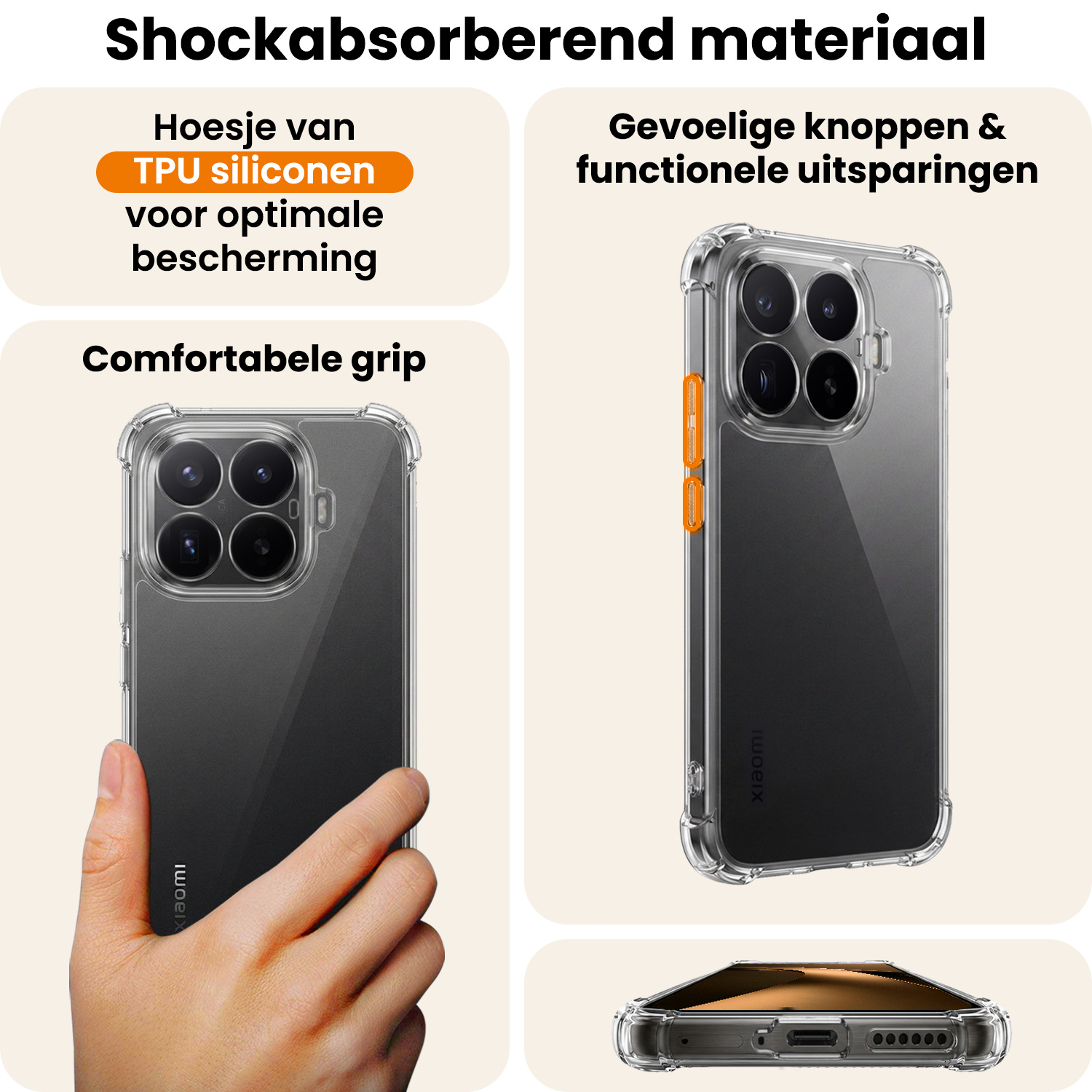 Nomfy Nomfy Xiaomi 17T Hoesje Shockproof - Transparant - 2 PACK