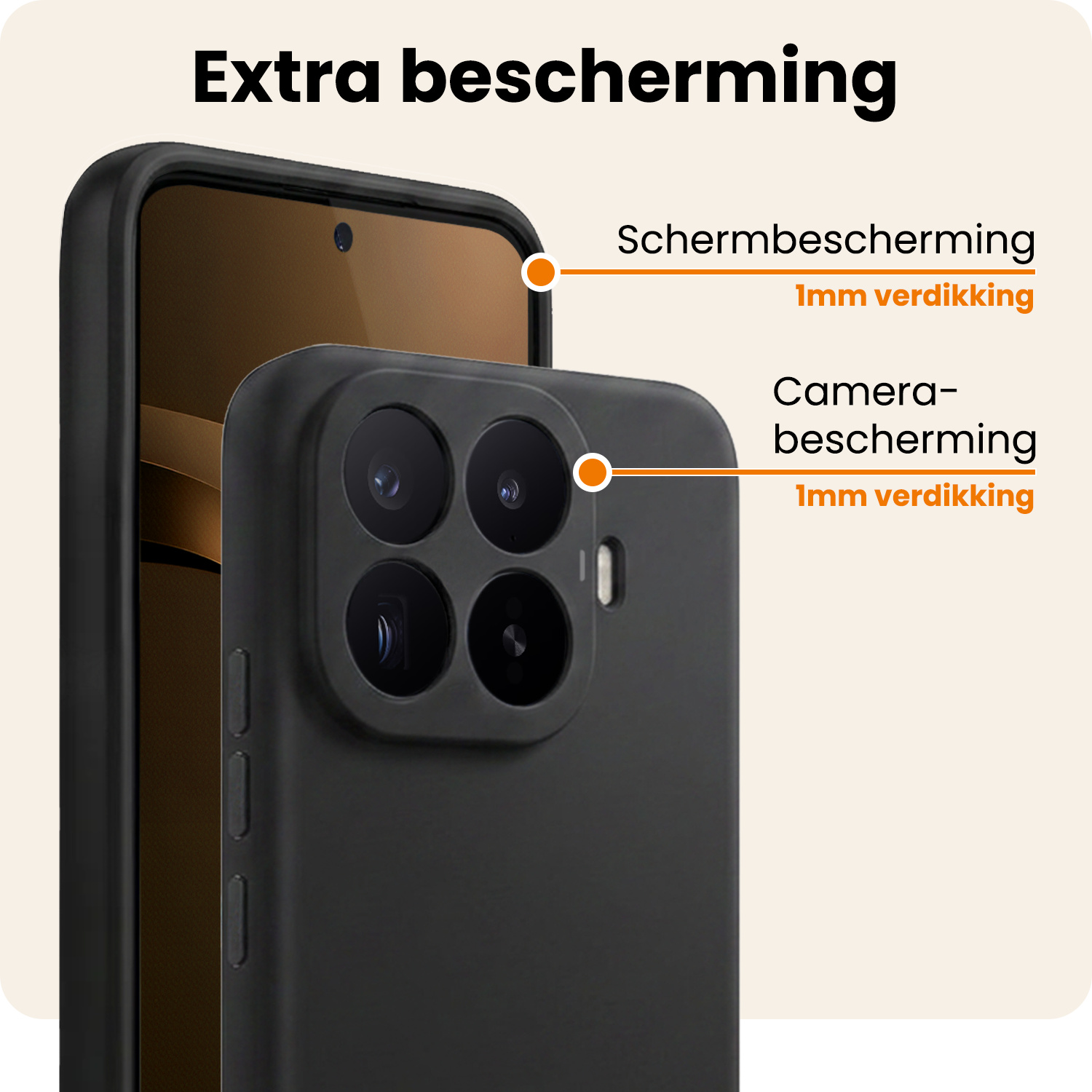 Nomfy Nomfy Xiaomi 17T Hoesje Siliconen Met Screenprotector - Zwart