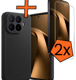 Nomfy Nomfy Xiaomi 17T Hoesje Siliconen Met 2x Screenprotector - Zwart