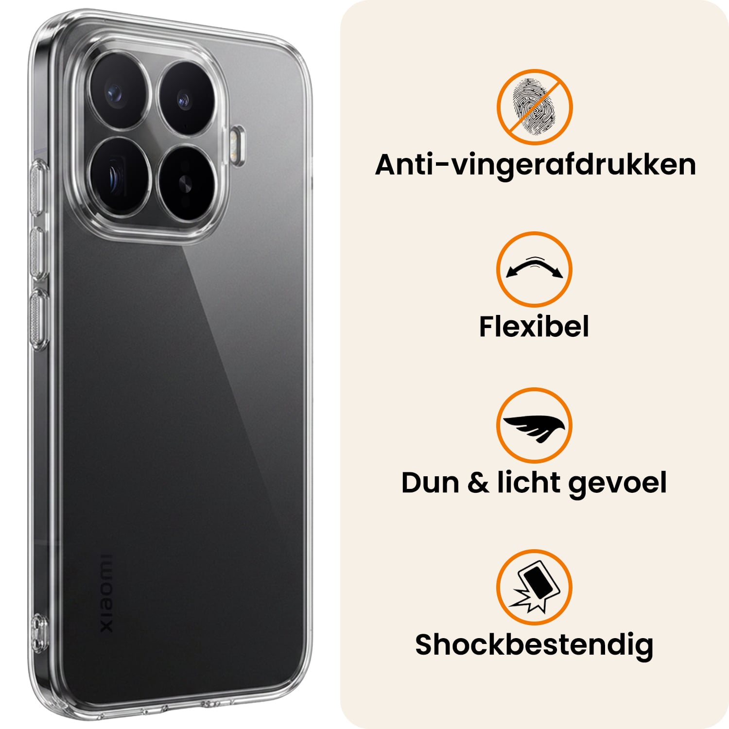 Nomfy Nomfy Xiaomi 17T Pro Hoesje Siliconen - Transparant