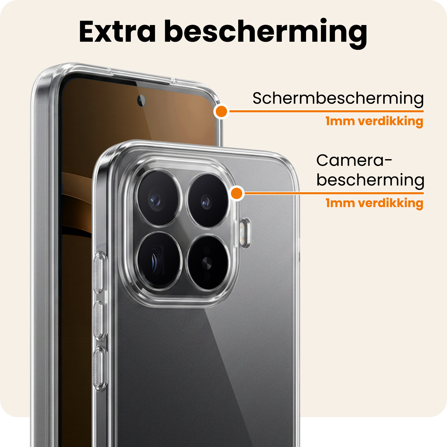 Nomfy Nomfy Xiaomi 17T Pro Hoesje Siliconen Met Screenprotector - Transparant
