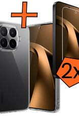 Nomfy Nomfy Xiaomi 17T Pro Hoesje Siliconen Met 2x Screenprotector - Transparant
