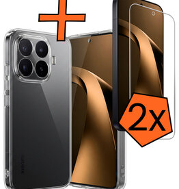 Nomfy Nomfy Xiaomi 17T Pro Hoesje Siliconen Met 2x Screenprotector - Transparant
