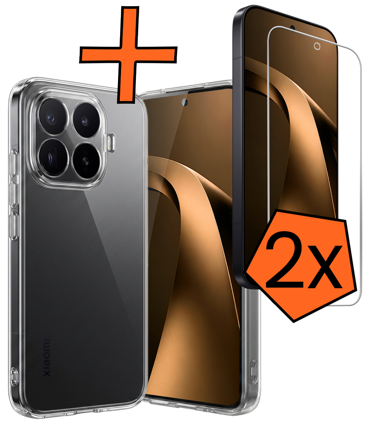 Nomfy Nomfy Xiaomi 17T Pro Hoesje Siliconen Met 2x Screenprotector - Transparant